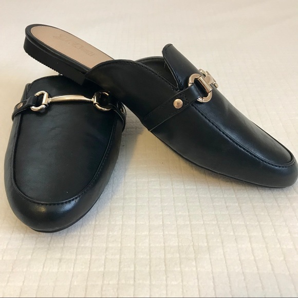 black loafer mules